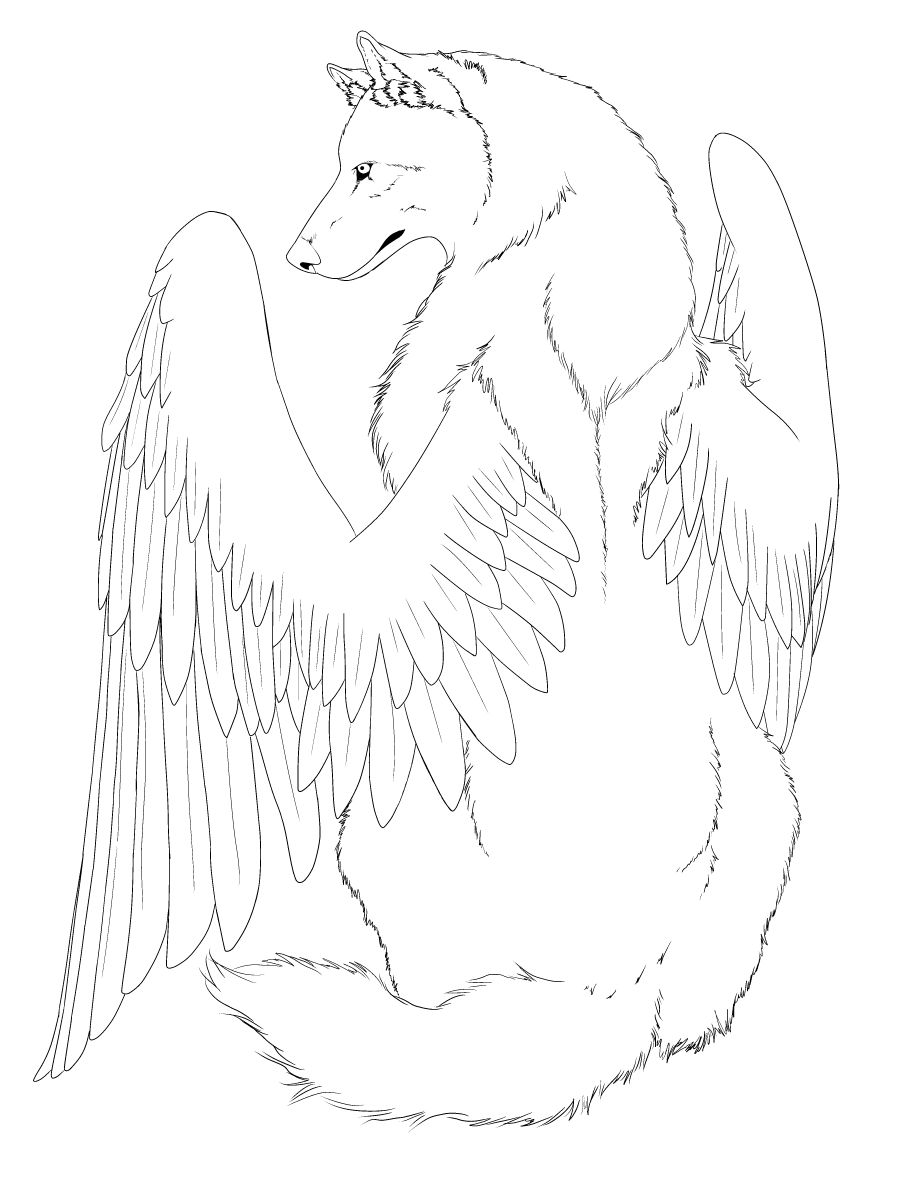Featured image of post Winged Wolf Drawing